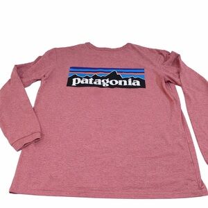 Patagonia Women’s Long Sleeve Tee - Heathered Pink Mauve Responsibili-Tee XS